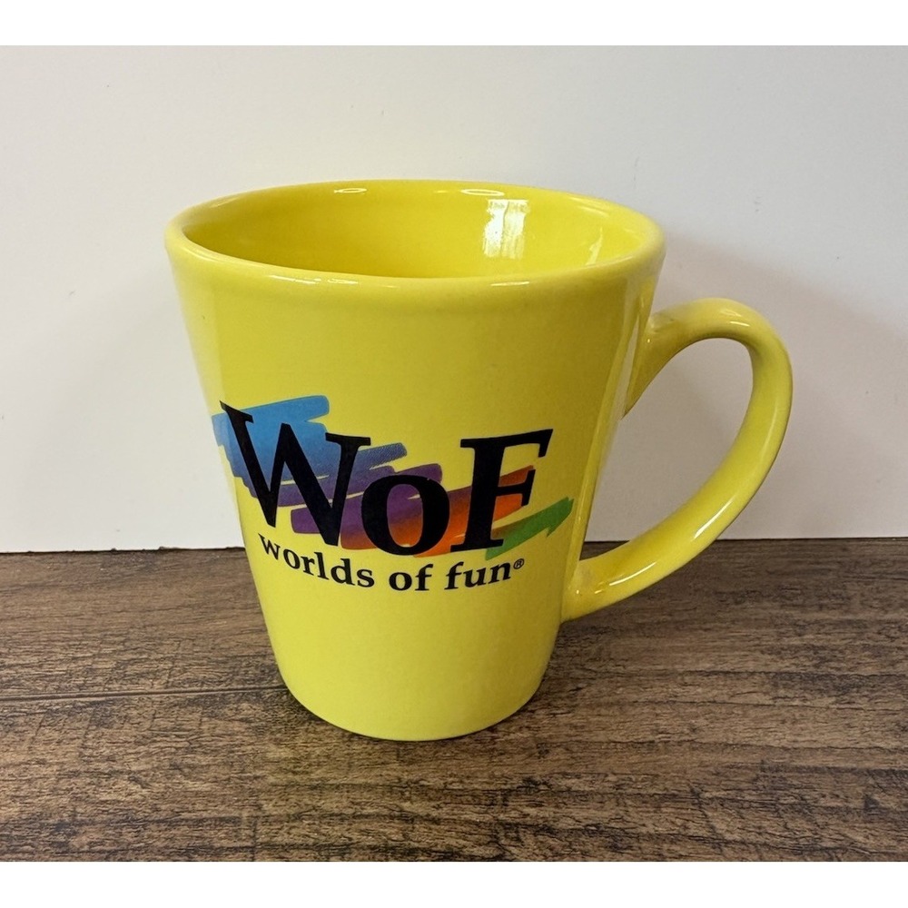 Worlds of Fun Kansas City MO Amusement Park Yellow Souvenir Coffee Mug Cup